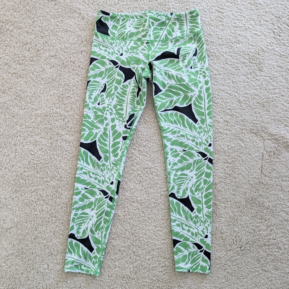 Alo Yoga Green Leaf Print Women's Leggings